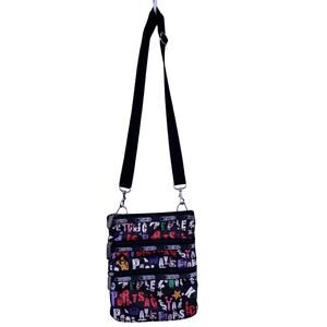 LeSportsac Alphabet Crossbody Bag Black Multicolor Nylon Small Purse
